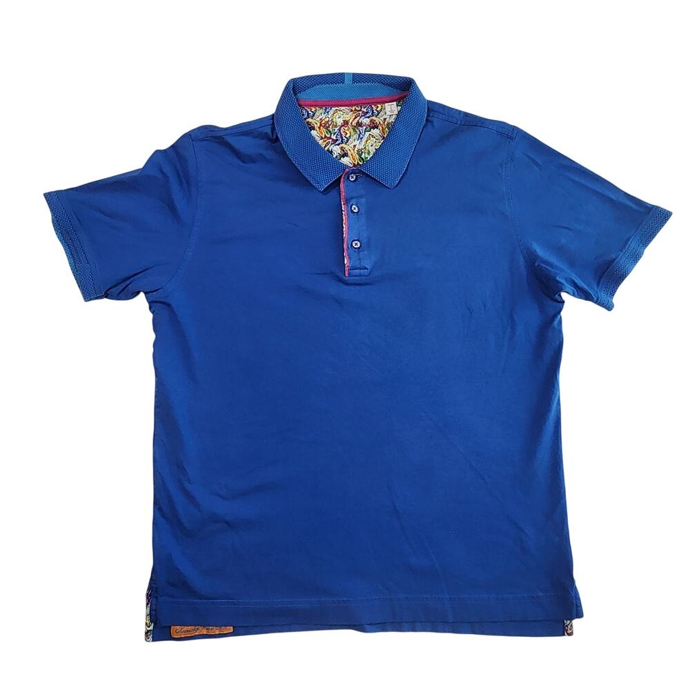 Robert Graham Polo Royal Blue Mens Large Knowledge Wisdom Truth